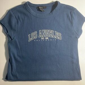 navy blue los angeles baby tee